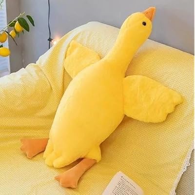Cute Plush Sleeping Friend Goose 75cm - Flying Goose Morton Sleeping Pillow Yellow