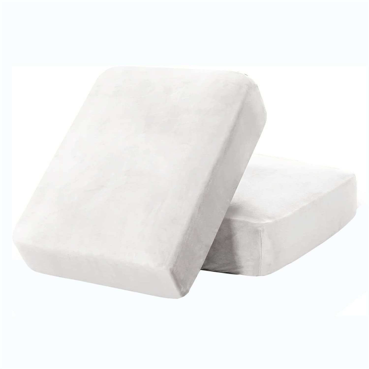 Sofa Seat Cushion Covers Stretch Sofa Cushion Slipcovers Luxurious Velvet Sofacushion Couch Individual Backrest Cushion Cover Non-Slip (Ivory,3 × Large)