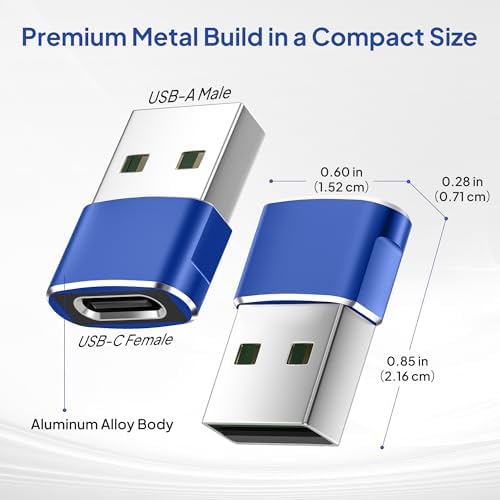 USB C Female to USB Male Adapter 4Pack,Type A Charger Cable Plug Connector for iPhone 11 12 13 Pro Max,Airpods iPad 8 8th 9 9th Air 4 4th Mini 6 6th Generation,Samsung Galaxy S20 S21,Watch Series 7