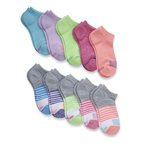 Hanes Girls Fit Heel Shield And No Show Socks, 6-pair Packs Comfort, Assorted, Large US - image 2