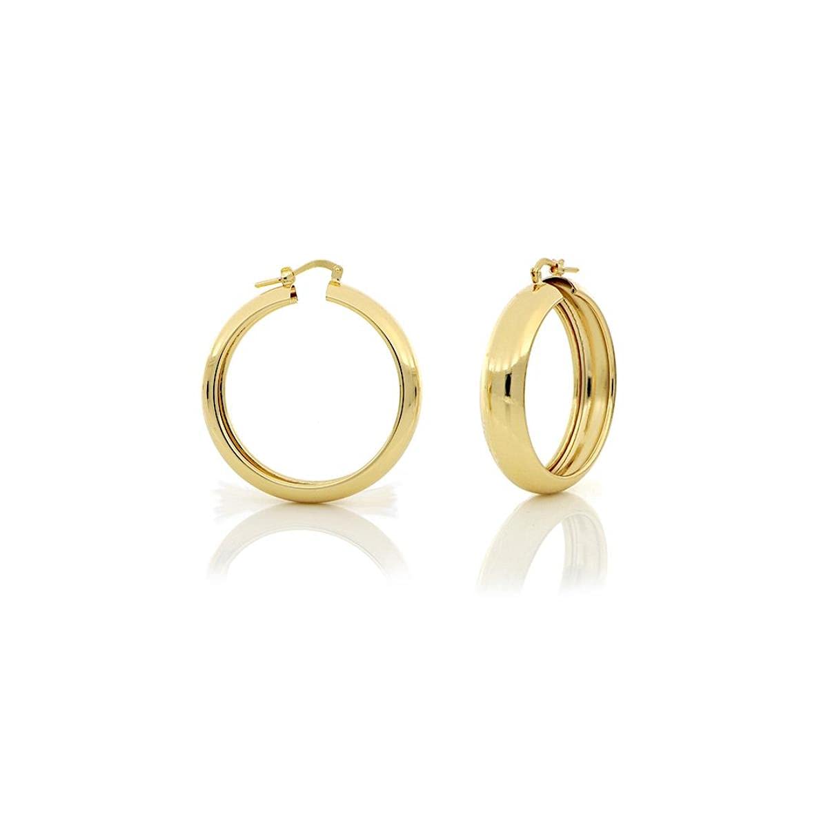 Pendientes de aro mini Unoaerre en bronce dorado 1800, Plata de arroz