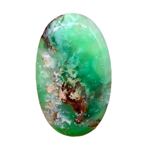 Pierre gemme chrysoprase naturelle de forme ovale pour joaillerie