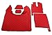 KRAM-TRUCK Dywaniki Pikowane Kompatybilne z DAF XF 106 od 2017 z Ogrzewaniem Wodnym, w Komplecie 2 Maty na Półki, Czerwony, Skaj na Piance 10 mm, Atest Higieniczny, Zestaw do Kokpitu
