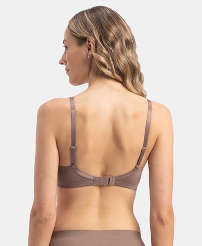Image of Jockey 1816 Women Wirefree Padded Soft Touch Microfiber Elastane Stretch Full Coverage T-Shirt Bra with Lace Styling