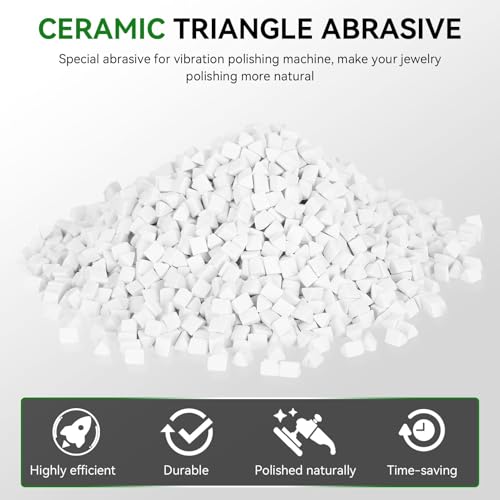 HERCHR Rock Tumbling Ceramic Filler, Rock Tumbler Grit, Tumbling Ceramic Filler Media, Ceramic Triangle Abrasive zur Verwendung in vibrierenden Tumblern oder rotierenden Tumblern 4 mm 500 g