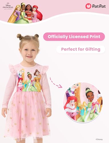 Image of Disney Girls' Tulle Tutu Dress Birthday Party Outfit Baby /Toddler | Officially Licensed, Frozen Elsa, Minnie, Princess, Velvet Top with Belt, Multi-Layer Mesh Skirt, Ruffle Long Sleeve Clothes