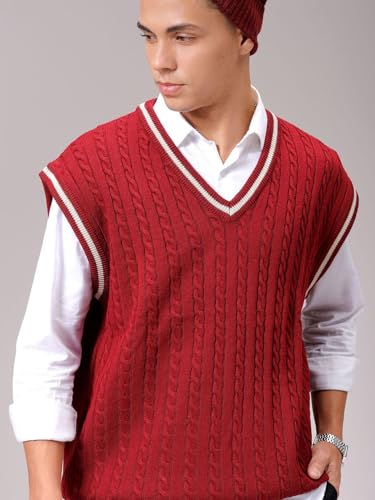 Image of The Indian Garage Co Men Oversized Sleeveless Textured Sweater