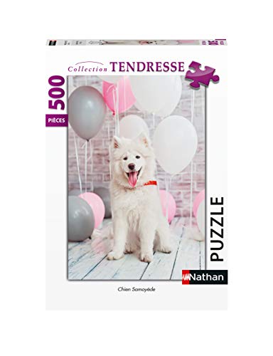 Puzzles Nathan- Puzzle 500 Piezas Perro Samoyedo Adulto, Color (Ravensburger 4005556872428)