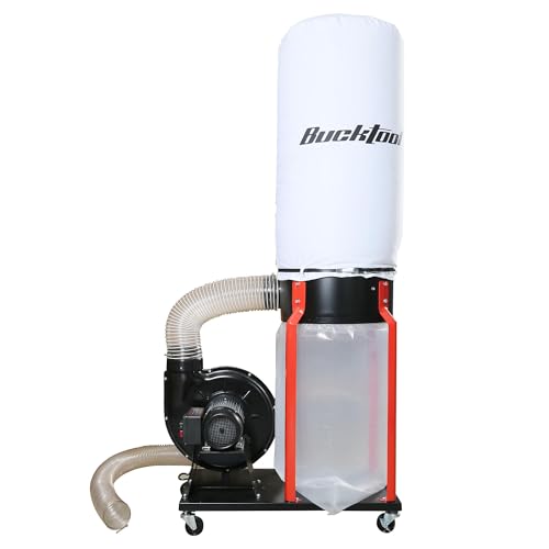 Bucktool 1-1/2HP Dust Collector, 1100 CFM Dust Collector for Woodworking with Movable Base