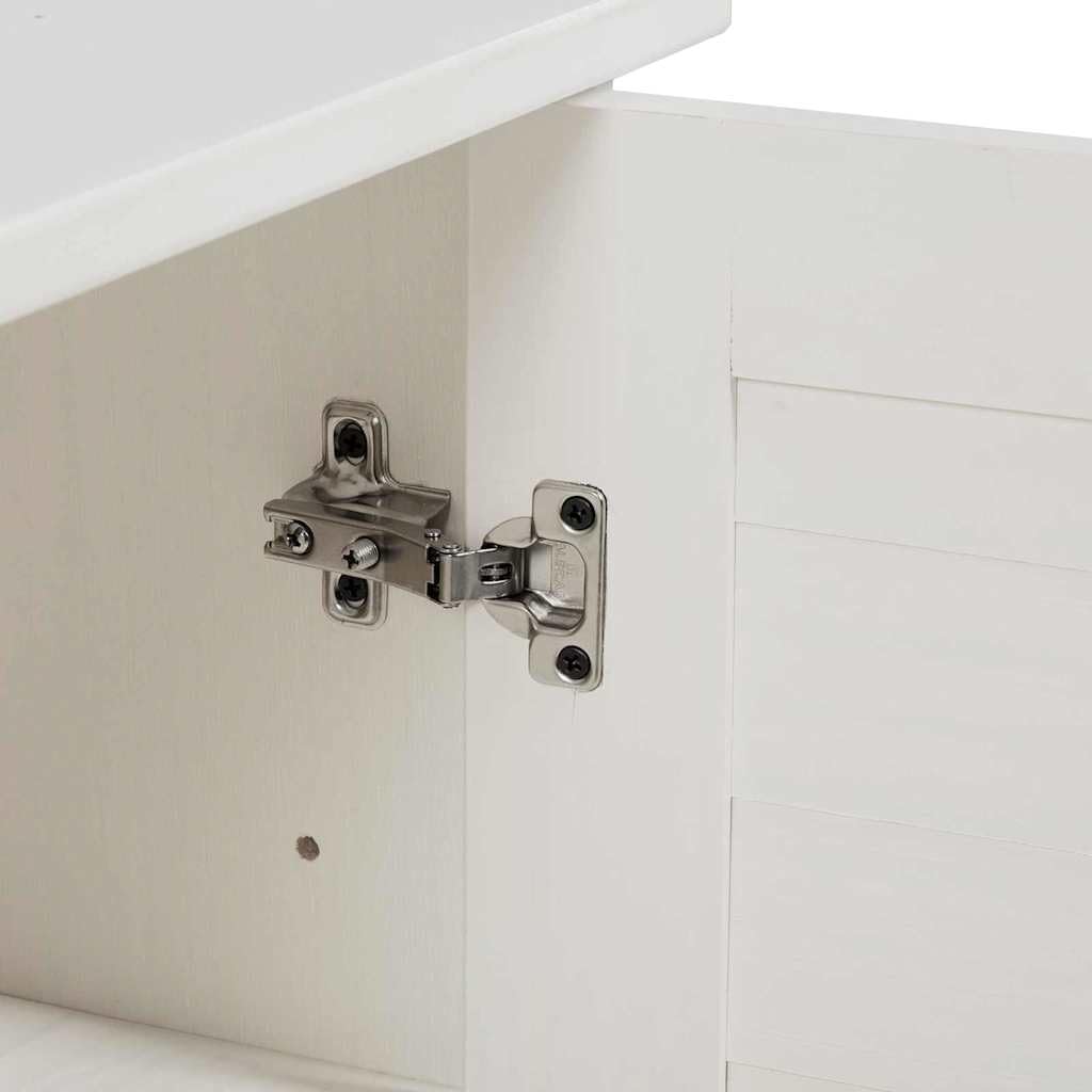 Vigo - Tocador de baño (68 x 34 x 80 cm, madera maciza de pino, con amplio espacio de almacenamiento y diseño clásico, para pequeños baños y aseos de invitados), color blanco