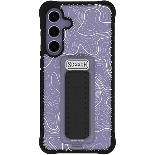 Scooch for Samsung Galaxy S25+ Plus, 5-in-1 Wingman Kickstand Case, 10-Foot Military Grade Drop Protection, Pop-Out Kickstand, Phone Grip, Car Mount, Topography
