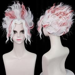 Short White Mixed Red Wig