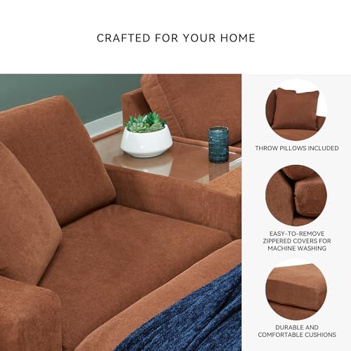 Image of Signature Design by Ashley Modular Sectional Couch, Small Orange, Modmax