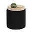 Bonlife Round Ottoman With Storage, Folding Footstool With Lid, Toy Chest,Velvet Vanity Stool For Living Room,Bedroom,Entryway,Black,37.5x37.5x42.5cm - View #10