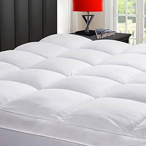 TEXARTIST Twin Extra Thick Mattress Topper Cooling Mattress Pad Cover 400 TC Cotton Pillow Top Mattress Cover Quilted Fitted Bed Topper with 8-21 Inch Deep Pocket