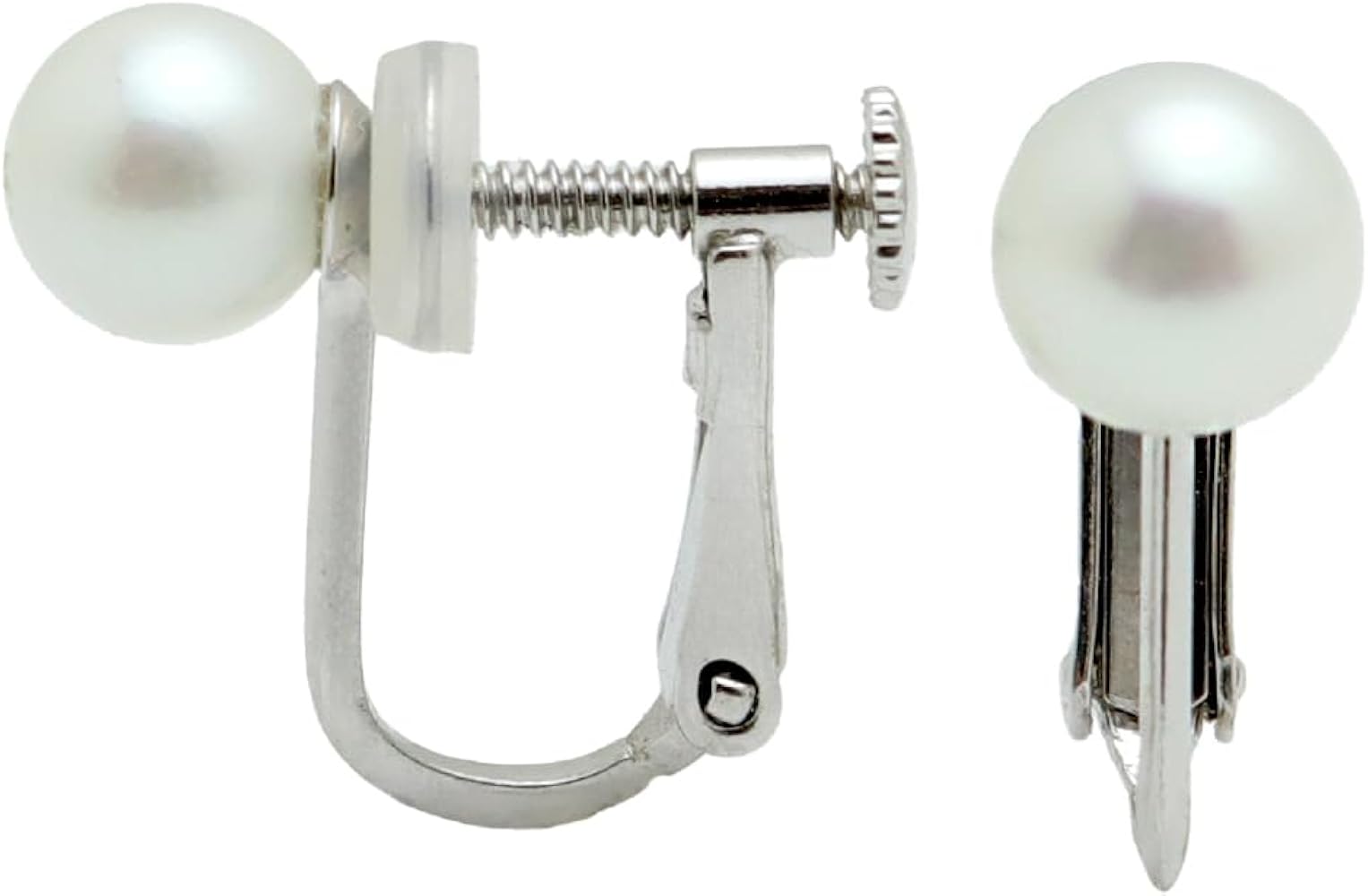 Amazon.co.jp: アコヤ真珠 6.5-7.0mm シルバー パール イヤリング