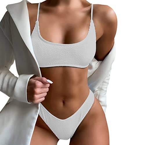 Maillot de bain 2 pièces avec bretelles réglables et maintien en crochet