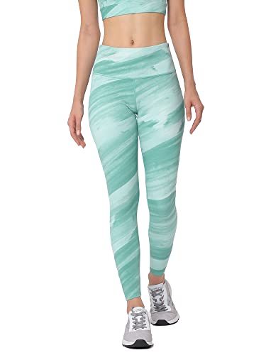 Image of CULT High Waist Running Tights with Side Pocket | Geometric Print | Breathable | Moisture-Wicking | Curved Hem