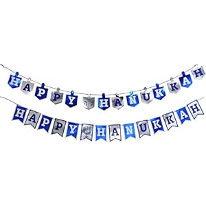 Happy Hanukkah Banner Chanukah Decorations, (2) - 5 Feet In Length Happy Hanukkah Banner Chanukah Decorations 2 5 Feet In Length