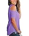 Aolakeke Cold Shoulder Short Sleeve Casual Cold Shoulder Tunic Tops Loose V Neck Criss Cross Blouse Shirts