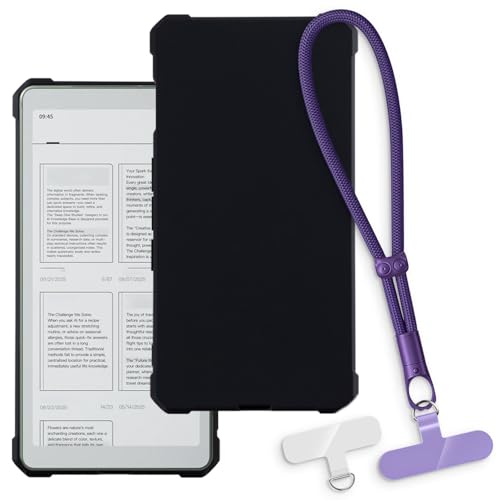 OAGELIM 2-in-1�ی�P�[�X�ƃ��X�g�X�g���b�v Viwoods AiPaper Reader C 6.13 2025 �Ƃ̌݊������� ���O���\�ȃ��j���[�h�t���d�b�J�o�[�A����~�ߕ����h�~�O���b�v�n���h�� (�u���b�N + �p�[�v��)