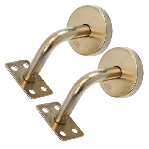 Support de rampe d'escalier en acier inoxydable or lot de 2 fixations murales