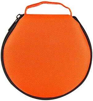 Elezay Small CD Case Storage Wallet DVD Disc Dividers Folder Holder Round Oxford 20 Capacity Orange