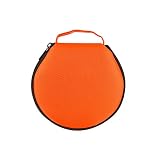 Elezay Small CD Case Storage Wallet DVD Disc Dividers Folder Holder Round Oxford 20 Capacity Orange
