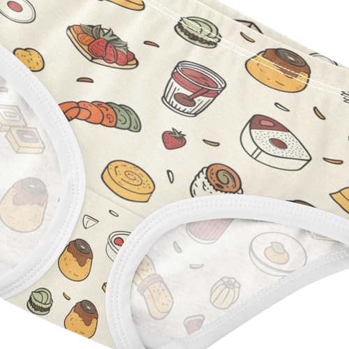 ZZKKO Cartoon Food Girls Underwear Toddler Panties for Girls Comfort Brief Size 2-8T3