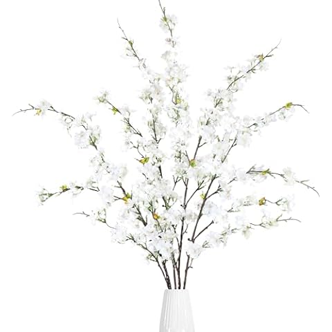 Sggvecsy 4 Pcs Faux Cherry Blossom Stems Cover