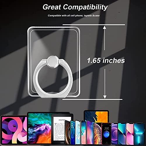 Image of KolorFish Transparent Phone Ring Stand Holder Mobile Phone Ring Holder Finger Grip 360 Degree Rotation (Transparent Square)