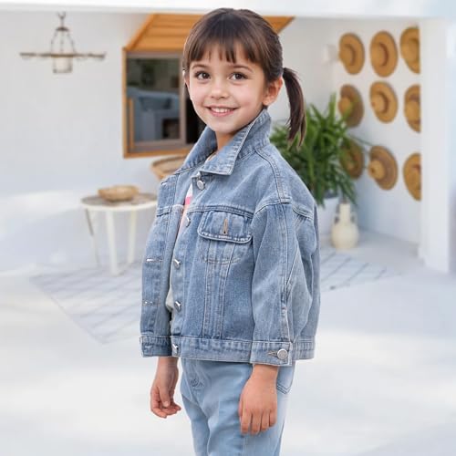 TOMAY Personalized Kids Denim Jacket with Names, Custom Long Sleeve Denim Jacket for Girls, Spring & Fall Jackets4
