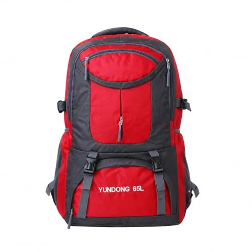 Sac à dos randonnée polyester rouge 65L camping et hike