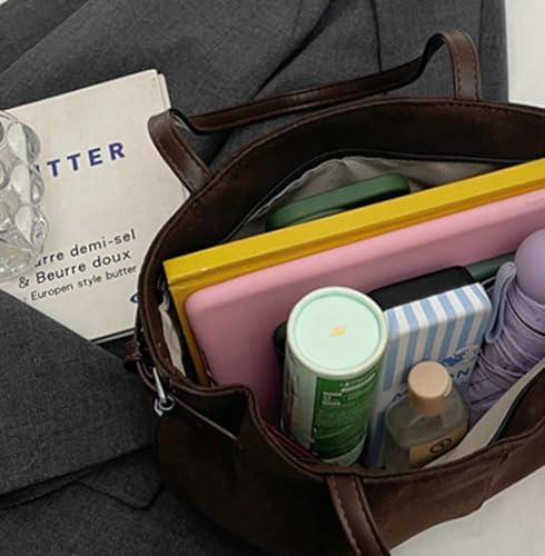 Slouchy Suede Tote Bags for Women Retro Crossbody Purses Trendy Shoulder Bag Satchel Purse Handbag for Winter Fall4