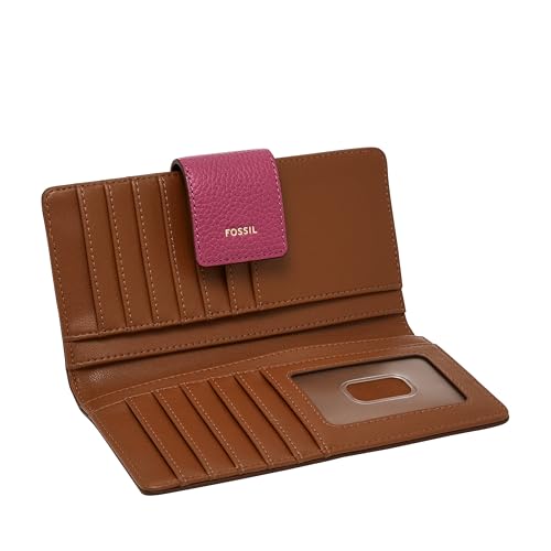 Image of Fossil Women's Logan Leather Wallet RFID Blocking Tab Clutch