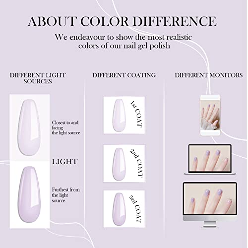 UV Gel Nagellack Kredioo Gel Nagellack Set, 6 Stück Shellac Nagellack Rosa Weiß Glitzer Nagelgel Farben, UV Gel… – Bild 8