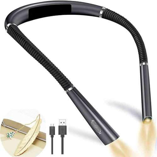 Image of Neck Reading Light Rechargeable, Reading Lights for Books for Bed Travel 3 Colors and 3 Brightness Adjustable Bendable Arms, Rechargeable ong Lasting