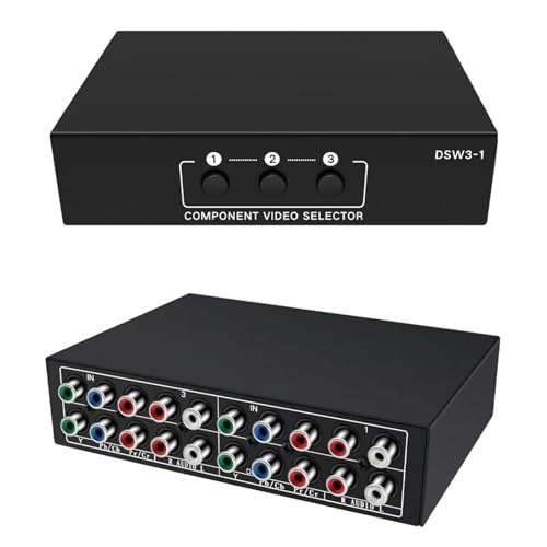 Image of 3 Port Component AV Video Switch Box Hub Splitter RGB Selector Converter 3 Input 1 Output for Xbox 360 Wii PS2 PS3 DVD