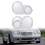 Anzios 2pcs Headlight Covers Compatible with 1996-2002 Mercedes W210 E280 E300 E320 E420 E430 E500 Headlamp Shell Transparent Lens