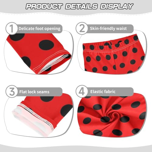 Background Red White Polka Dots Printed Girls Leggings Casual Skinny Pants Dance Yoga Pants for Kids Running Party3