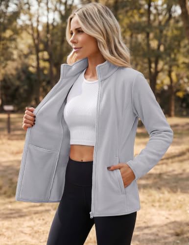 Zeagoo Fleece Jacket Women Casual Lightweight Zip Up Spring Jackets Coats - image 4