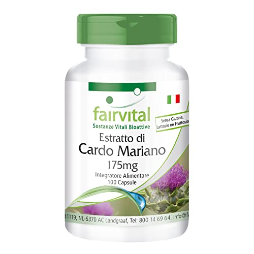 Fairvital | Estratto di cardo mariano 175mg - 1 mese - VEGAN - 100 capsule - standardizzato al 80% silimarina