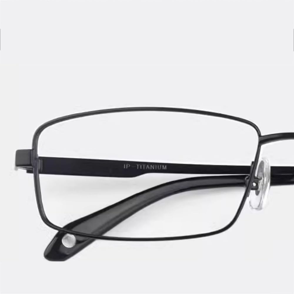 SFIVE 1.0-3.0 Fotocromaticas Gafas De Sol Rectangular Marco De Metal Gafas De Lectura Flexibles Gafas De Presbicia para Hombres Mujeres (Color : Black, Size : +2.5)