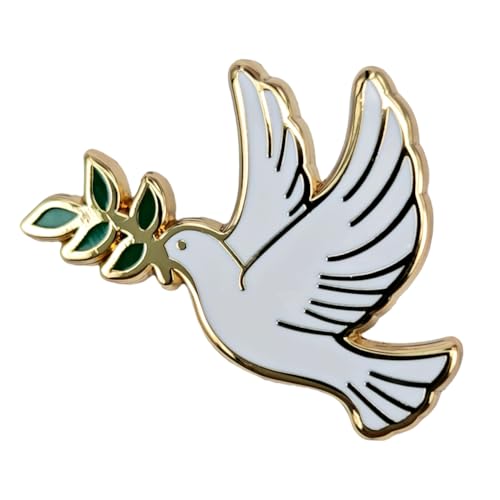 Enamel Pin,Peace Dove With Olive Branch Lapel Pin,Cute Bird Badge,Love And Peace Brooch,Decor DIY,Denim Jacket Canvas Bag Backpack Accessory,Gift For Make Up Over Fight,Partners,Wife,Teens