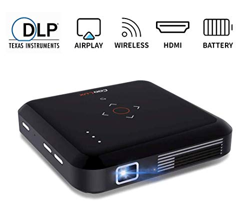 Funcilit Portable DLP Video Projector, Rechargeable Pocket Mini Pico Projector Supports 1080p