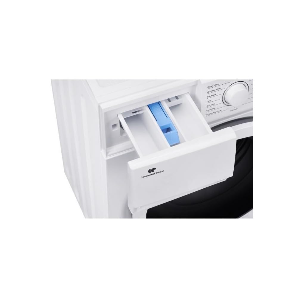 Lave-linge hublot CONTINENTAL EDISON CELL914IWS - 9 kg - Largeur 59,5 cm - Classe A - 1400 trs - moteur induction -Blanc