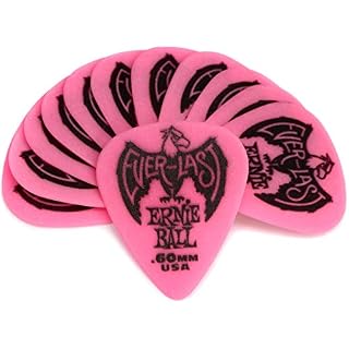 Ernie Ball Lot de 12 médiators Everlast, rose, 0,60 mm - Les Beatles, Paul McCartney, John Lennon, RIngo Starr, George Harrison Ernie Ball Lot de 12 médiators Everlast, rose, 0,60 mm – Image 4