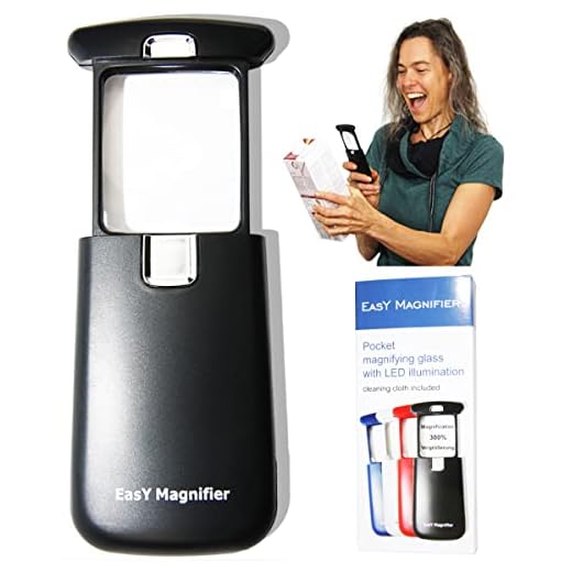EasY Magnifier Vergrootglas 3x met LED Verlichting; Zakloep leesloep voor het lezen; Magnifying Glass Loep een ideaal Cadeau; Loupe met Licht Leeshulp