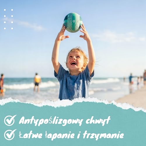 Momevo Beachbuddy Neoprenowa piłka do Water Polo - miękka piłka dziecięca, rozmiar 2 (średnica 16 cm) - mała piłka dziecięca od 1 roku życia, do użytku na zewnątrz (dżungla, tylko piłka)