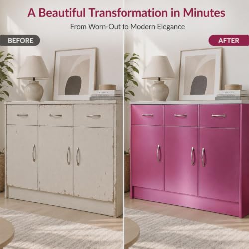 Image of HOME13 Pink Wallpaper Peel and Stick Contact Paper Self Adhesive Removable Wall Paper Waterproof Decorative Vinyl Sticker Kitchen Cabinet Bedroom Bathroom(20x120 Inch)